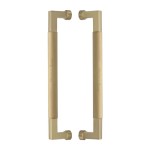 M Marcus Heritage Brass Back to Back Door Pull Handle Bauhaus Knurled Design 330mm length